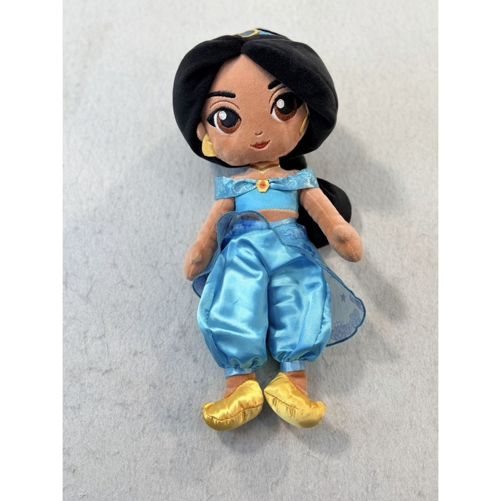 Disney Store Aladdin PRINCESS JASMINE Plush Doll 14" Teal Outfit Excellent Cond